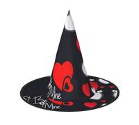 YHBLYKXP Happy Valentine's Day Adjustable Halloween Witch Hat with Foldable Brim for Costume Party,Carnival, masquerade ball