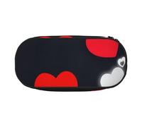 YHBLYKXP Happy Valentine's Day print Oxford cloth pencil case with ordered mesh compartments - a practical choice or travel