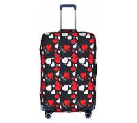 YHBLYKXP Happy Valentine's Day print Trolley case protective cover, Fashion Suitcase Protector Fits, hidden zipper, White, S