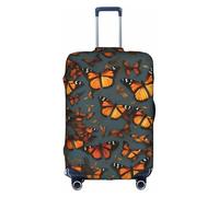 YHBLYKXP Heaps of Orange Monarch Butterflies print Trolley case protective cover, Fashion Suitcase Protector Fits, hidden zipper, White, S
