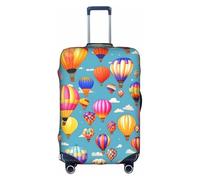 YHBLYKXP Hot Air colorful Balloons print Trolley case protective cover, Fashion Suitcase Protector Fits, hidden zipper, White, S