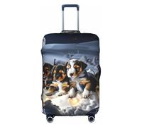 YHBLYKXP Husky Puppies Dogs print Trolley case protective cover, Fashion Suitcase Protector Fits, hidden zipper, White, XL