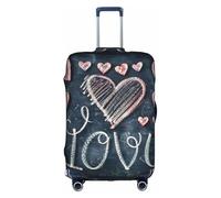 YHBLYKXP I Love You Words with Hearts print Luggage cover, suitcase protector, elasticated protective sleeve, fits 18-32 inch suitcases, White, S