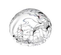 YHBLYKXP Japanese Crane print Adjustable double-layer shower cap, reusable women's spa salon shower cap