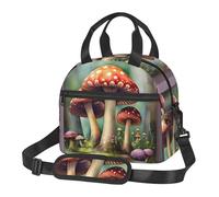 YHBLYKXP Japanese Painting mushroom print Bag for Lunch Fit for office work picnic travelling insulated lunch bag