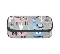 YHBLYKXP Llama Cactus Printed Large Capacity Office Box, Stationery Organiser Office Cosmetic Bag