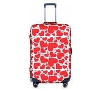 YHBLYKXP Love Heart print Luggage cover, suitcase protector, elasticated protective sleeve, fits 18-32 inch suitcases, White, L