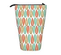 YHBLYKXP Mid-Century Modern Style print Vertical retractable pencil case, Storage bag, fit for office travel and daily carrying