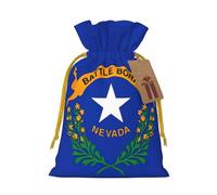 YHBLYKXP Nevada State Flag Drawstring Christmas bag, birthday Thanksgiving, anniversary and party present packaging