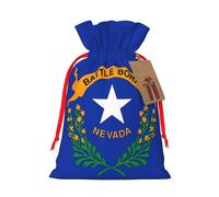 YHBLYKXP Nevada State Flag Drawstring Christmas bag, birthday Thanksgiving, anniversary and party present packaging