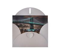 YHBLYKXP New York Manhattan Bridge Night print Holiday Greeting Cards - Elegant Thank-You Cards Party Invitation Cards for Festive Occasions
