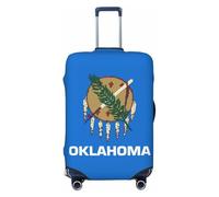 YHBLYKXP Oklahoma State Flag Luggage protection cover with zipper to prevent scratches and tears, fit for checked luggage, Black, L