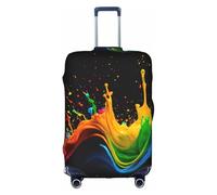 YHBLYKXP Paint Splatter Backdrop print Luggage cover, suitcase protector, elasticated protective sleeve, fits 18-32 inch suitcases, White, XL