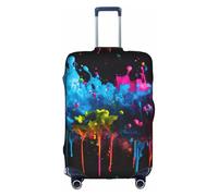 YHBLYKXP Paint Splatter Backdrop print Luggage cover, suitcase protector, elasticated protective sleeve, fits 18-32 inch suitcases, White, M