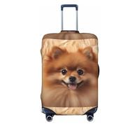 YHBLYKXP Pomeranians Pattern Luggage protection cover with zipper to prevent scratches and tears, fit for checked luggage, Black, M