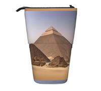 YHBLYKXP Pyramids of Egypt print Vertical retractable pencil case, Storage bag, fit for office travel and daily carrying