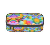 YHBLYKXP Rainbow Hearts pattern print Large Capacity Storage Bag Travel Office Supplies Box, Makeup Bag, Desk Organizer with