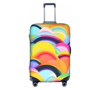 YHBLYKXP Rainbow pattern print Trolley case protective cover, Fashion Suitcase Protector Fits, hidden zipper, White, S