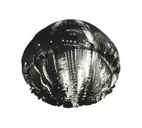 YHBLYKXP Rainy Street in Paris print Adjustable double-layer shower cap, reusable women's spa salon shower cap