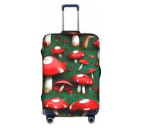YHBLYKXP Red Cap Mushrooms print Luggage cover, suitcase protector, elasticated protective sleeve, fits 18-32 inch suitcases, White, S