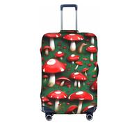 YHBLYKXP Red Cap Mushrooms print Trolley case protective cover, Fashion Suitcase Protector Fits, hidden zipper, White, XL