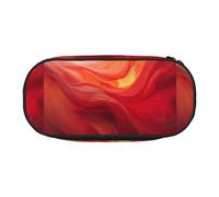 YHBLYKXP Red Paint Art1 print Oxford cloth pencil case with ordered mesh compartments - a practical choice or travel