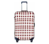 YHBLYKXP Red White Checkered print Trolley case protective cover, Fashion Suitcase Protector Fits, hidden zipper, White, M