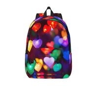 YHBLYKXP Reds Heart print Duffel Bag, Lightweight Duffel Bag, Casual Backpack, 17.7 x 6.3 x 12.2 inches, Black, S
