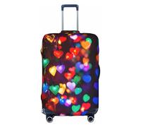 YHBLYKXP Reds Heart print Luggage cover, suitcase protector, elasticated protective sleeve, fits 18-32 inch suitcases, White, XL