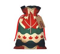 YHBLYKXP Retro Canada Flag Drawstring Christmas bag, birthday Thanksgiving, anniversary and party present packaging