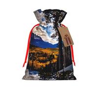 YHBLYKXP Rocky Mountain Range Drawstring Christmas bag, birthday Thanksgiving, anniversary and party present packaging