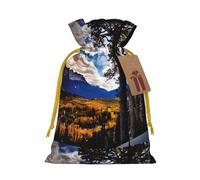 YHBLYKXP Rocky Mountain Range Drawstring Christmas bag, birthday Thanksgiving, anniversary and party present packaging