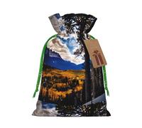 YHBLYKXP Rocky Mountain Range Drawstring Christmas bag, birthday Thanksgiving, anniversary and party present packaging