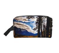 YHBLYKXP Rocky Mountain Range print Large capacity travel grooming storage bag, portable makeup bag, daily storage bag