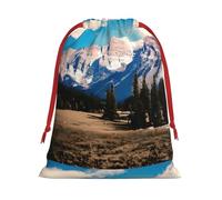 YHBLYKXP Rocky Mountains Drawstring present Bag and snack bag velvet bag storage bag, fit for Christmas and Halloween