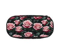 YHBLYKXP Rose flower of many fans print Oxford cloth pencil case with ordered mesh compartments - a practical choice or travel