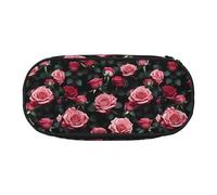 YHBLYKXP Rose flower of many print Oxford cloth pencil case with ordered mesh compartments - a practical choice or travel