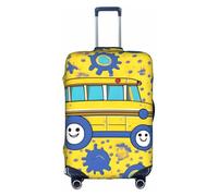 YHBLYKXP School Bus print print Trolley case protective cover, Fashion Suitcase Protector Fits, hidden zipper, White, S