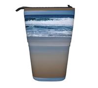 YHBLYKXP Serene Coastal print Vertical retractable pencil case, Storage bag, fit for office travel and daily carrying