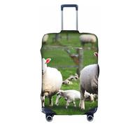 YHBLYKXP Sheep and Lambs print Trolley case protective cover, Fashion Suitcase Protector Fits, hidden zipper, White, M