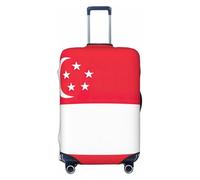 YHBLYKXP Singapore Flag Luggage protection cover with zipper to prevent scratches and tears, fit for checked luggage, Black, S