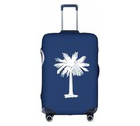 YHBLYKXP South Carolina Flag print Luggage cover, suitcase protector, elasticated protective sleeve, fits 18-32 inch suitcases, White, L