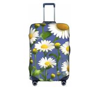 YHBLYKXP Spring Daisy Flowers print Luggage cover, suitcase protector, elasticated protective sleeve, fits 18-32 inch suitcases, White, M
