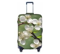 YHBLYKXP Spring Dogwood Blossoms print Luggage cover, suitcase protector, elasticated protective sleeve, fits 18-32 inch suitcases, White, S