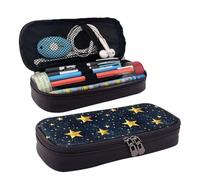 YHBLYKXP Stars Eastern pattern print Leather Flap Cosmetic Bag, Toiletry Organizer, Zipper Coin Purse, Cosmetic Case, Black, One Size