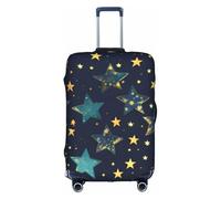 YHBLYKXP Stars Eastern Stars print Luggage cover, suitcase protector, elasticated protective sleeve, fits 18-32 inch suitcases, White, XL