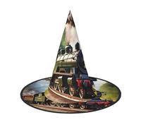 YHBLYKXP Steam Little Train Adjustable Halloween Witch Hat with Foldable Brim for Costume Party,Carnival, masquerade ball