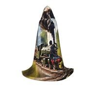 YHBLYKXP Steam Little Train Hooded Cloak - Extra Large Hooded Cloak, Fit for Makeup Parties, Theme Parties, Daily Wear