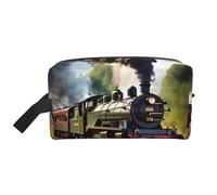 YHBLYKXP Steam Little Train print Large capacity travel grooming storage bag, portable makeup bag, daily storage bag