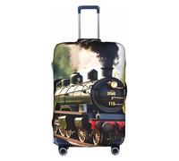 YHBLYKXP Steam Little Train print Luggage cover, suitcase protector, elasticated protective sleeve, fits 18-32 inch suitcases, White, M